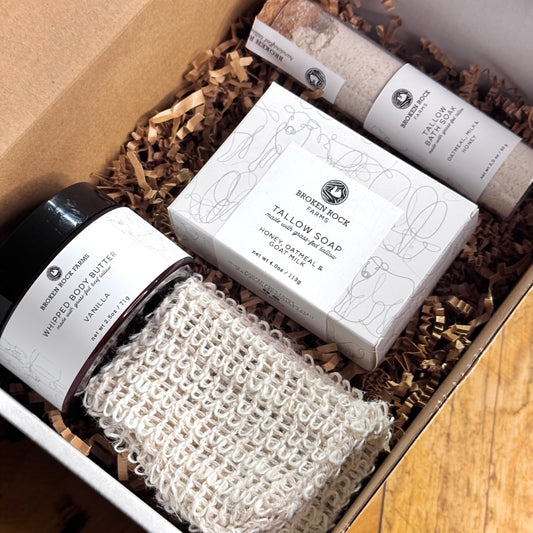 tallow soak, soap & moisturizer set | honey, oat & vanilla