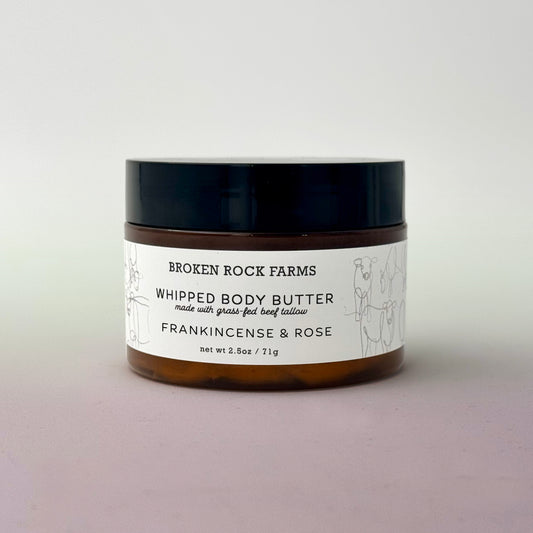 whipped tallow body butter | frankincense & rose