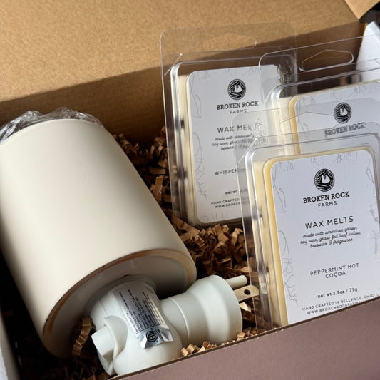 tallow wax melt & warmer set | christmas morning