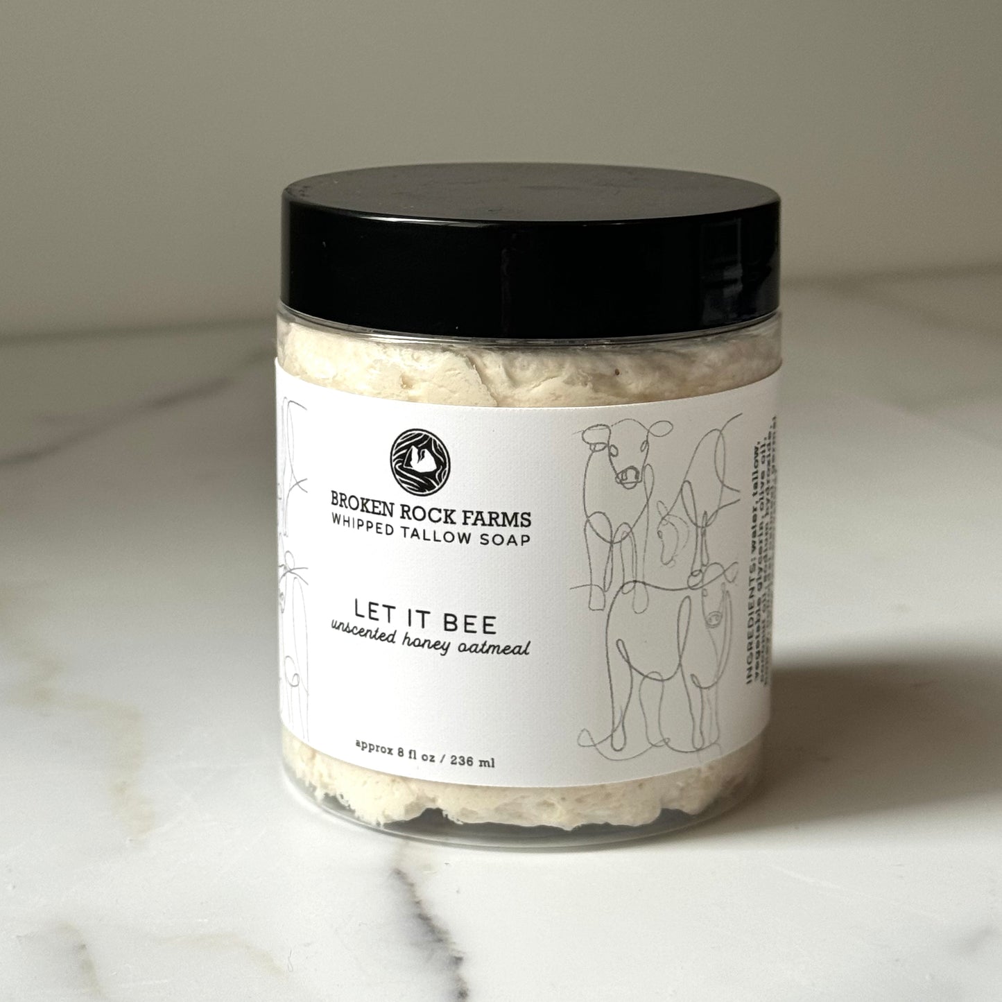 let it bee | unscented honey oatmeal whipped soap
