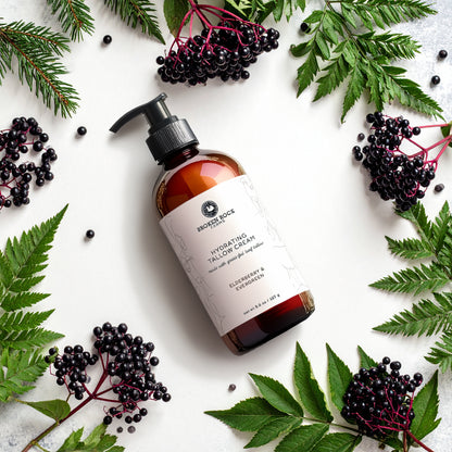 hydrating tallow lotion | elderberry & evergreen