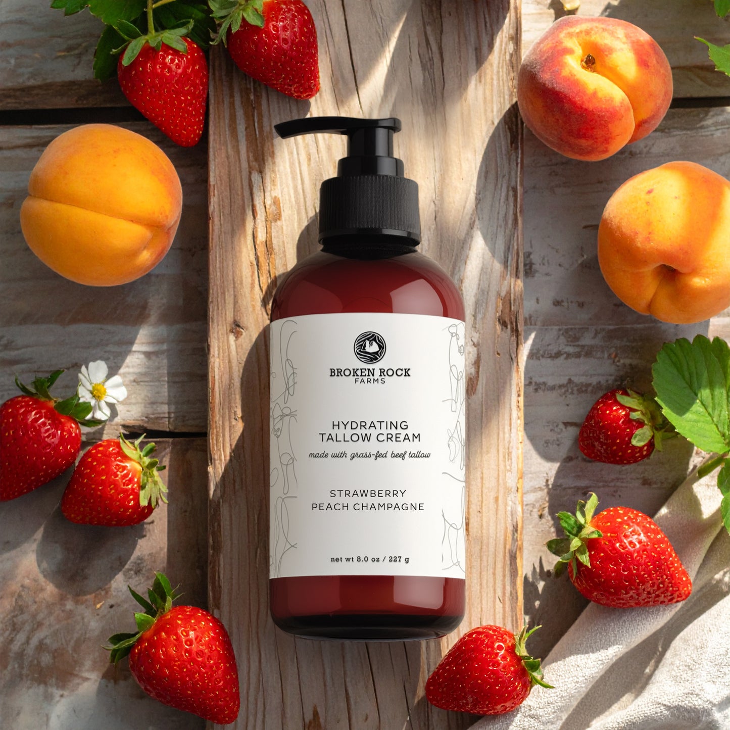 hydrating tallow cream | strawberry peach champagne