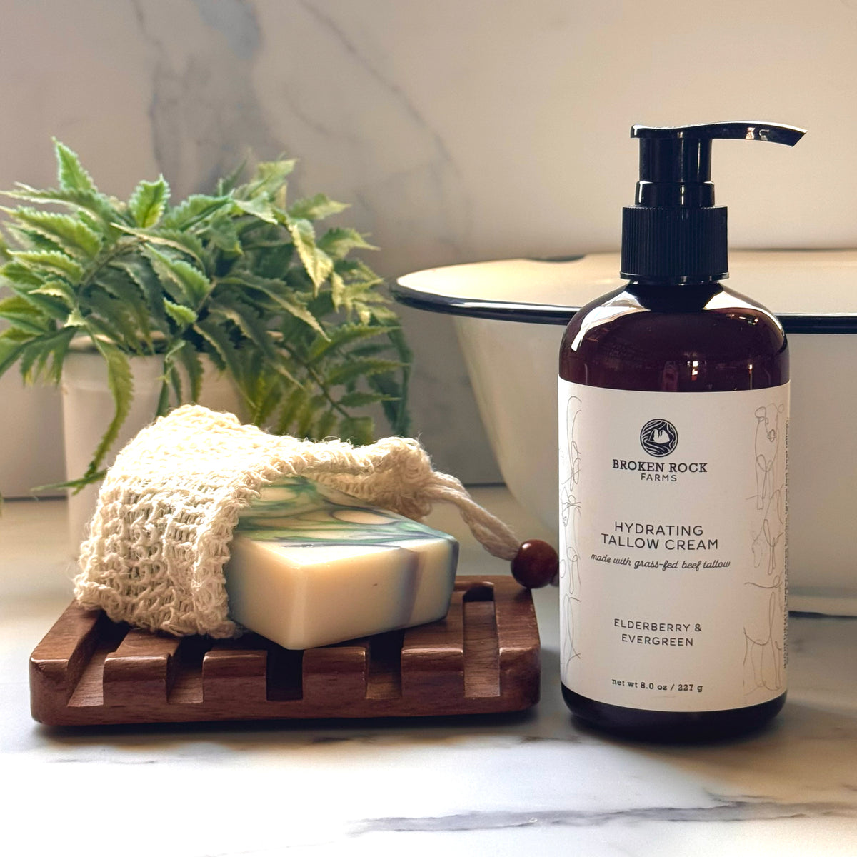 tallow bath & body set | soap & lotion