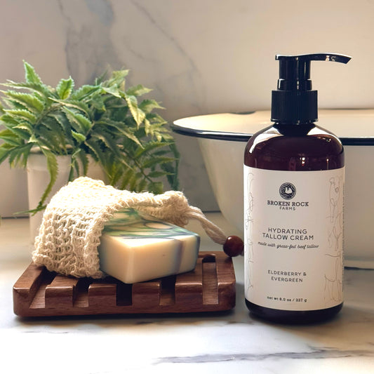 tallow bath & body set | soap & lotion