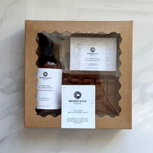 tallow bath & body set | soap & lotion