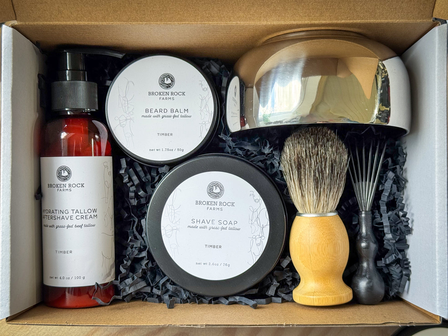 tallow shave set | timber